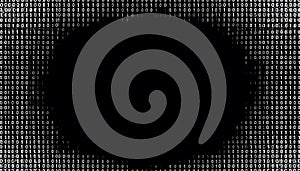 Intricate White Binary Code Pattern on Dark Background