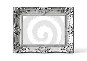Intricate white picture frame