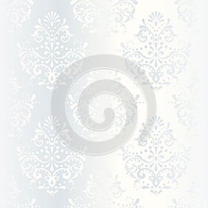 Intricate white satin wedding pattern