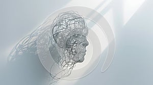 The wire head sculpture.AI generated image