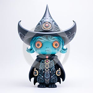 Intricate Witch Figurine With Unique Yokai Illustrations