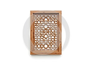 Intricate wooden lattice panel