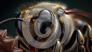 Intricate World: A Super Macro of a Bee\'s Head in Stunning 8K Resolution