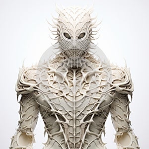 Intricately Carved High-tech Futuristic 3d Halloween Avian Costume Sculpture