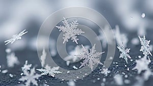 winter snowflakes background wallpaper (ai generated)