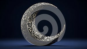 Intricately Engraved Crescent Moon