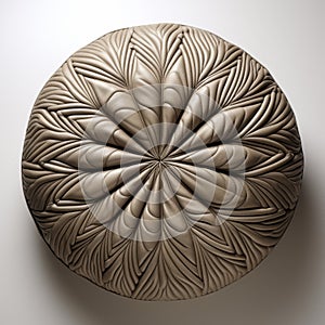 Intricately Sculpted Decorative Pouffe 3d Model With Fine Feather Details