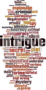 Intrigue word cloud