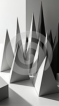 Abstract Geometry an Intriguing Display of Interlocking Pyramidal Structures Forming a Complex and Harmonious Pattern