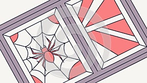 Spider Web Window Abstract Geometric Vector Design, vector design Generative AI