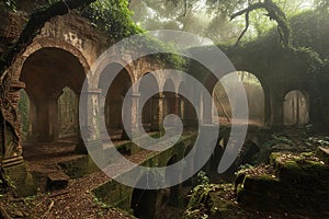 Intriguing Ancient cistern ruins. Generate Ai photo