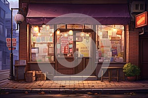 Intriguing Asian shop anime visual novel game. Generate Ai photo