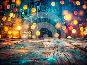 Intriguing Black Textured Background with Bokeh Lights A HandPrinted Aesthetic for Creative Design Projects photo