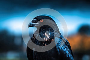 Intriguing Close-up of a Raven, Dark and Powerful photo
