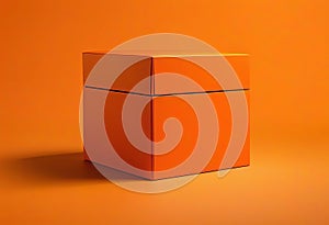 The Intriguing Contrast of an Orange Box Against Monochromatic Backdrop