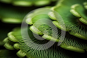 Intriguing Green pattern mushrooms. Generate Ai