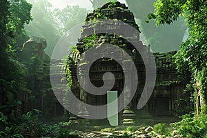 Intriguing History jungle temple. Generate Ai photo
