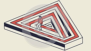 Impossible Triangle, Mind Bending Optical Illusion, vector design Generative AI