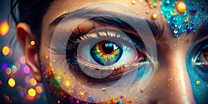 Intriguing Macro Photography CloseUp View of Dilated Pupils with Stunning Bokeh Effects Exploring the Visual Impact of photo