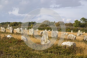 Intriguing standing stones at Carnac in Brittany, north-western France