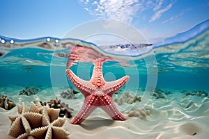 Intriguing Starfish sea. Generate Ai photo
