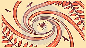 Swirling Spider Web Abstract Pattern Vector Graphic, vector design Generative AI