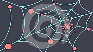 Digital Spider Web with Spider, Network and Tech Security Vector Art, vector design Generative AI
