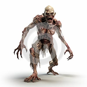 Intriguingly Taboo: Grotesque 3d Zombie Image With Claws And Long Legs