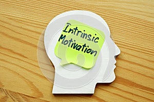 Intrinsic motivation written on a wooden head silhouette