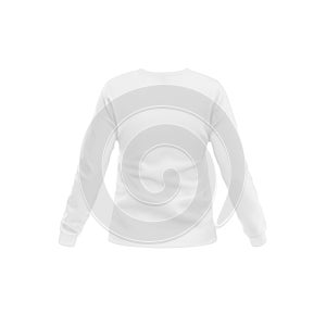 Blank Woman White Long Sleeve T-Shirt template isolated on a white background