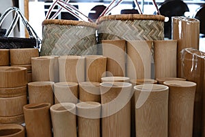 Introducing souvenirs from sightseeing in Japan. Japanese bamboo crafts.
