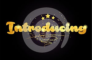 introducing star golden color word text logo icon