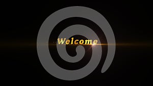 Introducing welcome text golden particles animation