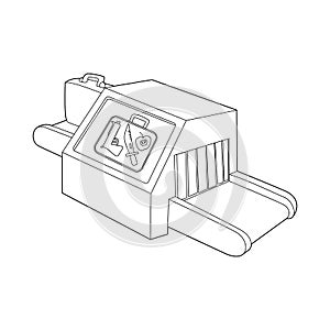 Introscope at airport icon, outline style photo