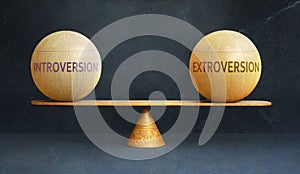 Introversion and Extroversion in balance - a metaphor showing the importance of two aspects of life staying in equilibri