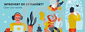 Introvert Or Extravert Header Illustration photo