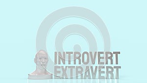 The  introvert  and extravert text for background 3d rendering