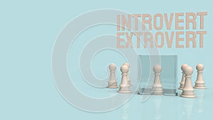 The  introvert  and extravert text for background 3d rendering