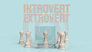 The  introvert  and extravert text for background 3d rendering