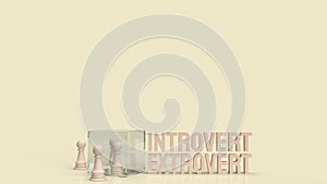 The  introvert  and extravert text for background 3d rendering