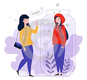 Introvert and extravert type people mindset vector