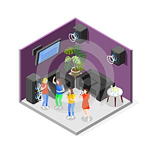 Introvert And Extrovert Isometric Concept