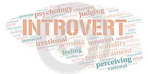 Introvert typography word cloud create with the text only.