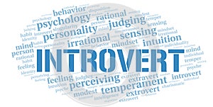 Introvert typography word cloud create with the text only.