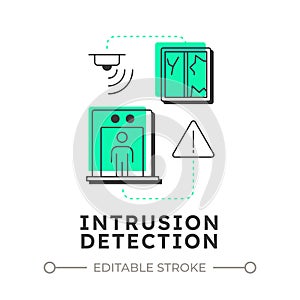 Intrusion detection flat outline concept icon photo