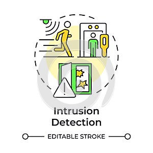 Intrusion detection multi color concept icon photo