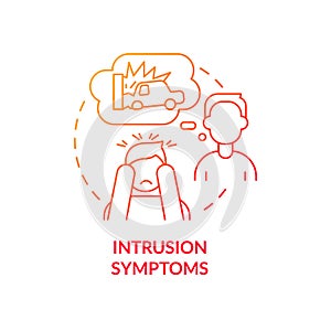 Intrusion symptoms red gradient concept icon