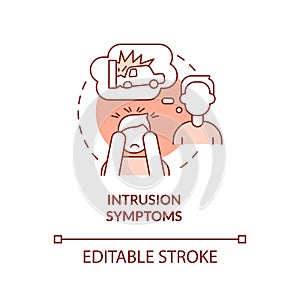 Intrusion symptoms terracotta concept icon