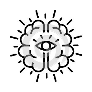 Intuition icon, vector illustration