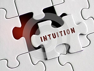 Intuition text on a puzzle